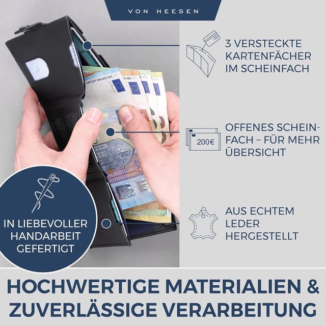 Thumbnail 3 de VON HEESEN Slim Wallet mit RFID Schutz 9x7x1,5 cm
