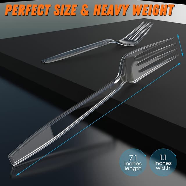 Thumbnail 4 de Dipoo 7.1" Heavy Duty Plastic Forks
