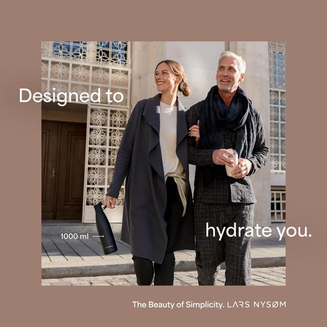 Detalle de LARS NYSØM Nåde borraccia termica da 1 litro in acciaio inox (Blush Rose) – bottiglia isolata 1000 ml