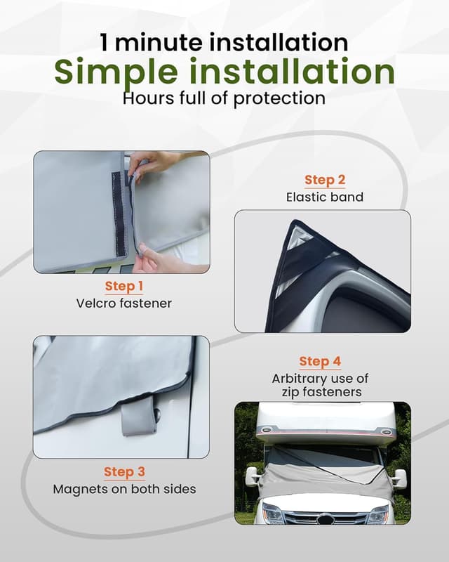 Detalle 1 de Ezcasch Windscreen Cover with Zip – for Fiat Ducato (from 2006) and related models