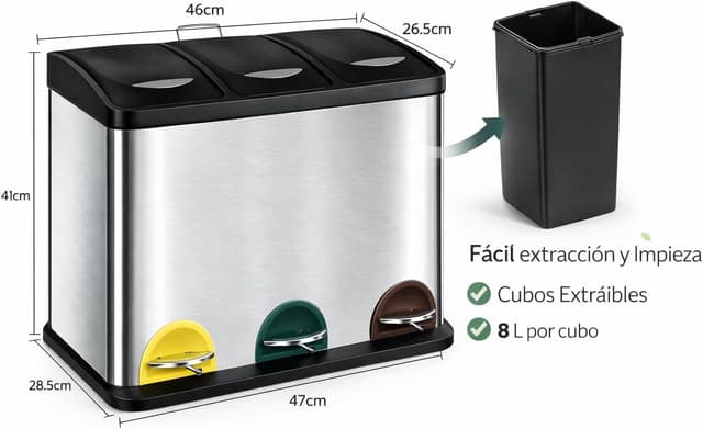 Thumbnail 2 de T-LOVENDO.ES Cubo basura reciclaje 24 L