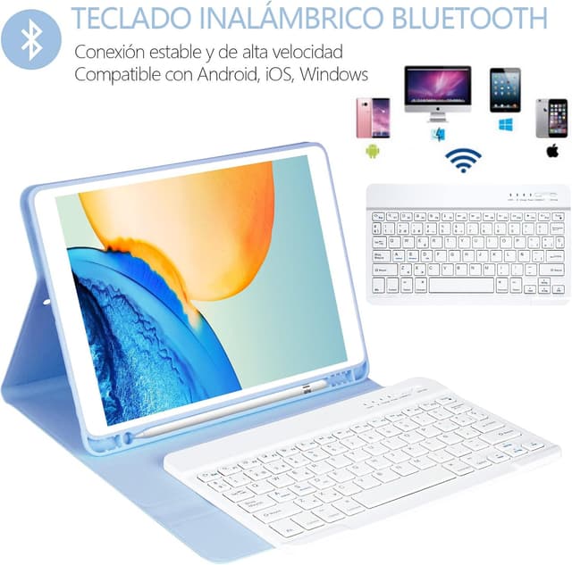 Detalle de HOTLIFE Funda Teclado para iPad 10.2 y Air 📝