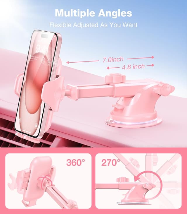 Thumbnail 4 de VICSEED Pink Car Phone Holder 7.3"