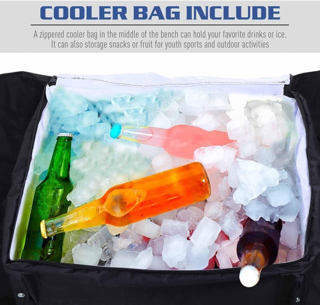 Thumbnail 5 de Outsunny 6‑Seat Folding Sports Bench with Cooler Bag 💺