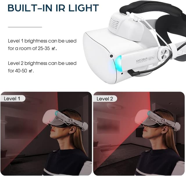 Detalle 2 de kkcobvr KKCOBVR IR Battery Elite Head Strap with 10000mAh Power Pack for Meta/Oculus Quest 2
