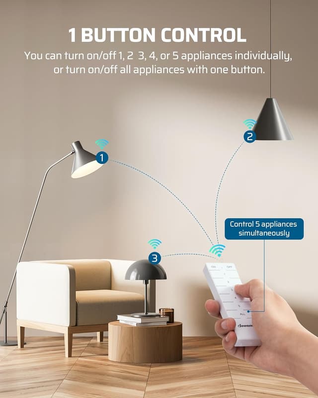 Thumbnail 1 de DEWENWILS Remote Control Sockets 13A