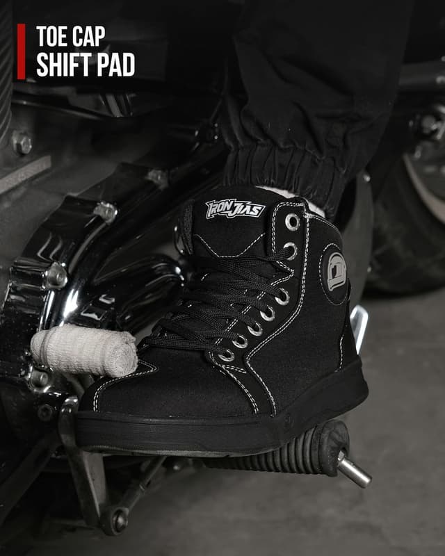 Detalle 2 de IRON JIA'S Scarpe Moto Uomo impermeabili con zip laterale e suola antiscivolo