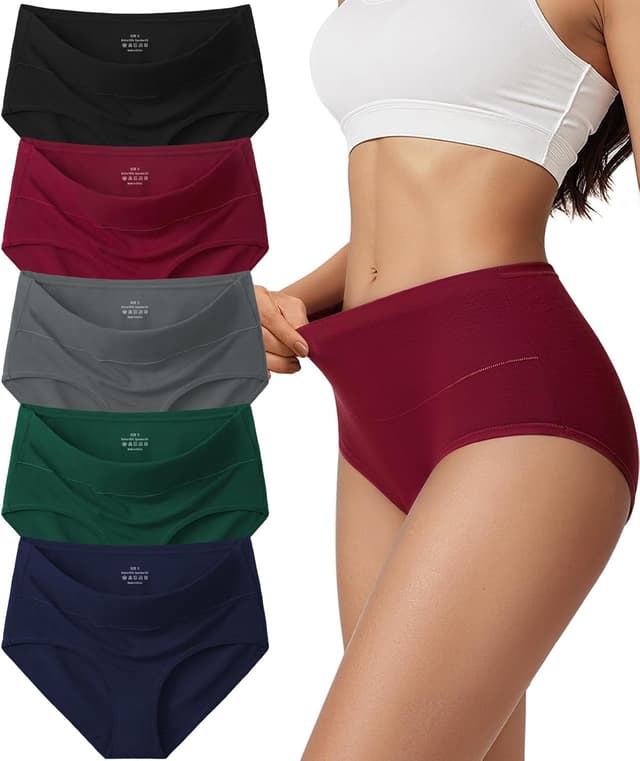 Detalle de Vevmon Cotton High-Waisted Briefs 5 Pack 🩲