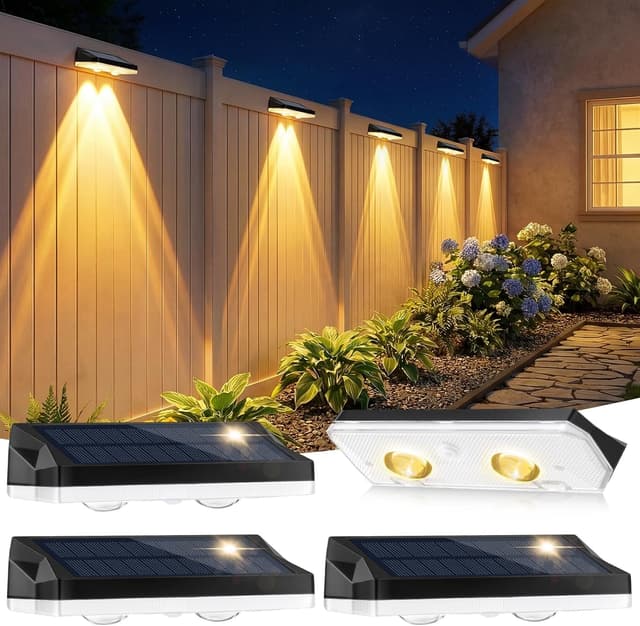 Detalle de shirylzee Solar Fence Lights 4 Pack (IP65) with 13 Lighting Modes and Auto On/Off