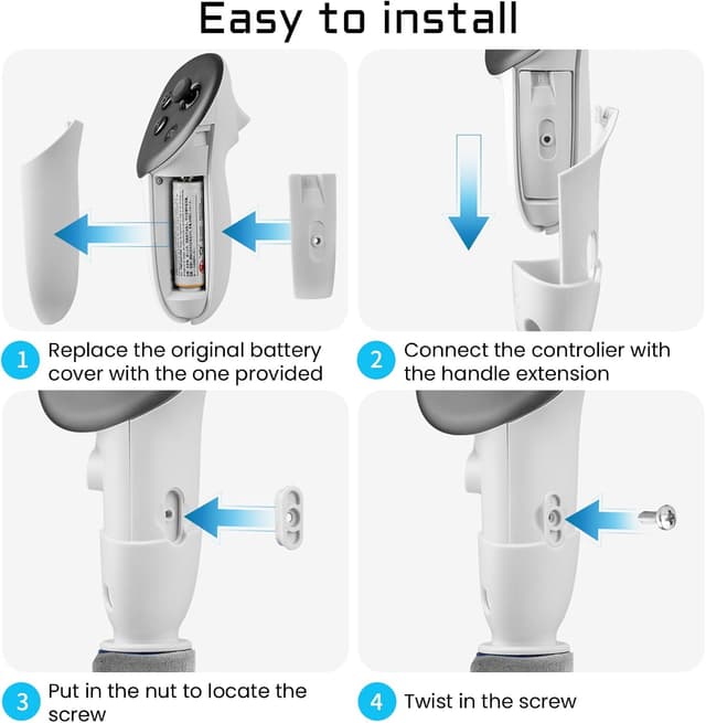 Detalle de OldPAPA 3-in-1 VR Gorilla Tag Long Arms Sticks for Meta Quest 3/3S (White) with Dual Controller Extension Grip