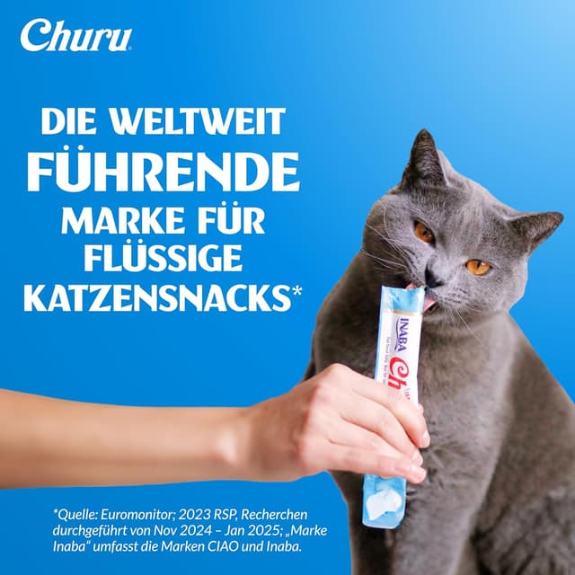 Detalle 2 de INABA Churu Premium Katzen Schleckies Einzelzutat mit Huhn – getreidefrei, zuckerfrei, kalorienarm (60 x 14 g)