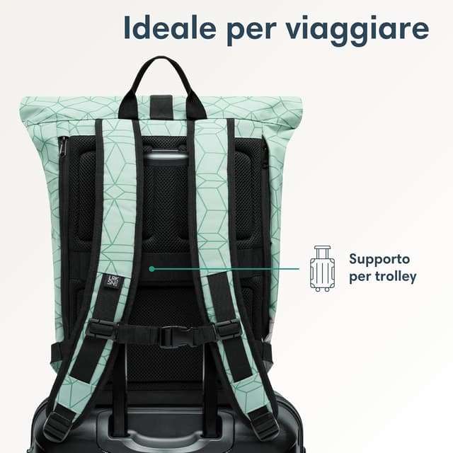 Thumbnail 6 de LARKSON Zaino Janne roll-top menta idrorepellente con tasca laptop (fino a 16")