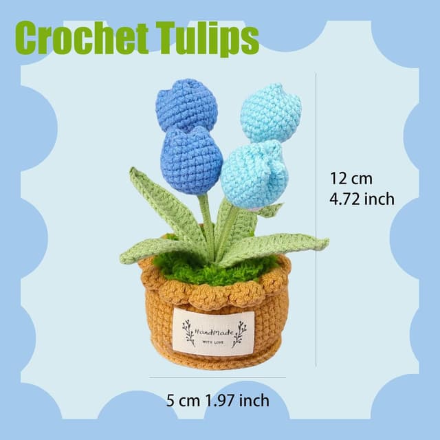 Thumbnail 1 de UniqKaliber Häkel-Tulpen fertiger Blumenstrauß