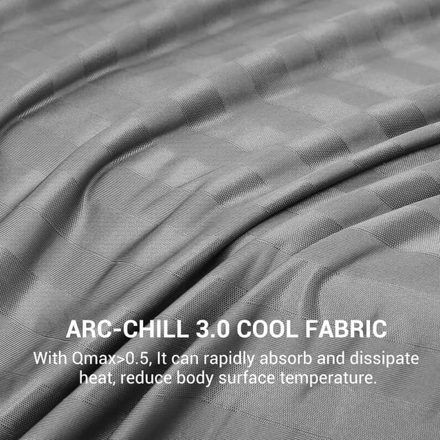Detalle 2 de Elegear Couverture rafraîchissante d’été Arc-Chill 3.0 double face 200x220 cm – gris rayé
