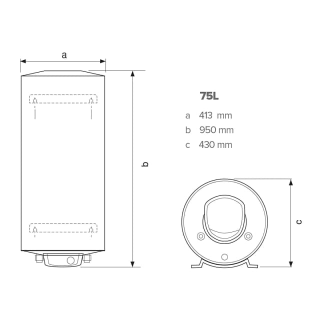 Detalle de Ariston FLECK BON 2.0 75 EU 75 litros termo eléctrico