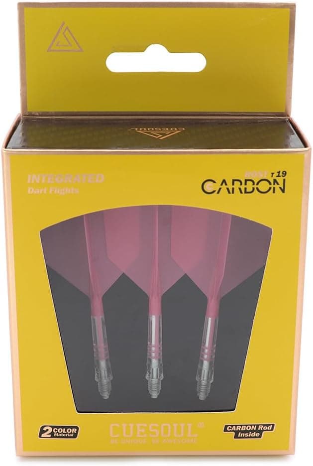 Detalle 2 de CUESOUL ROST T19 Carbon Integrated Dart Shaft with Big Wing Flight (Set of 3)