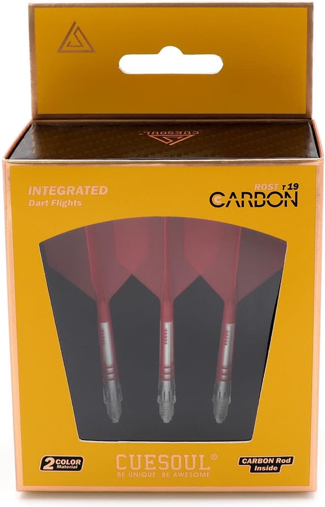 Detalle de CUESOUL ROST T19 Carbon Integrated Dart Shaft & Big Wing Flight (Set of 3)
