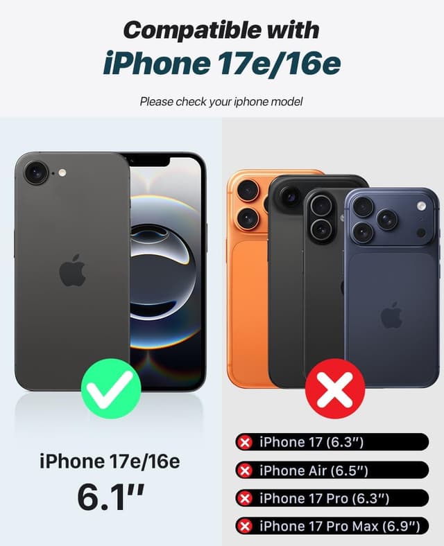 Detalle 2 de OCASE 2-in-1 iPhone 16e/17e Handyhülle mit Kartenfach, abnehmbarer magnetischer Wallet & Handschlaufe – Dunkelgrün