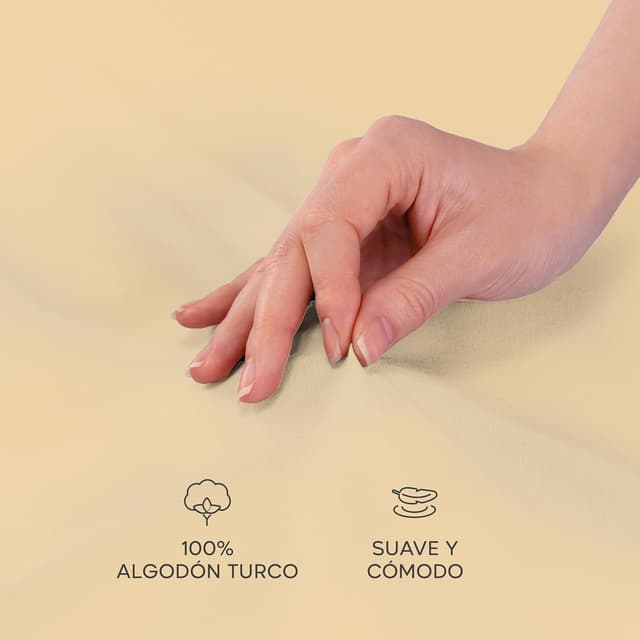 Thumbnail 2 de Twinzen® Funda de Almohada 50x80 Beige 🛏️ (Pack de 2)