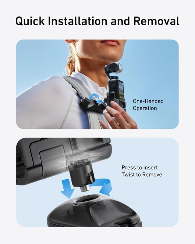 Detalle de TELESIN Rucksackhalterung Pocket 3 Befestigung