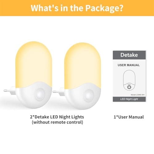 Thumbnail 7 de Detake luz nocturna infantil con sensor crepuscular AUTO ON/OFF, 0.5W y blanco cálido (pack de 2)