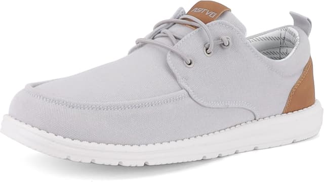 Detalle de ASITVO Men’s Wide Canvas Loafers Slip-On Walking Shoes (Big Size) — Wide Toe Box Comfort