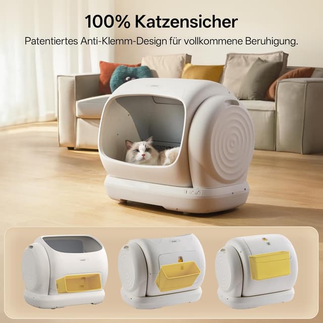 Detalle de UBPET XXXL litière autonettoyante pour chat, capacité XXL et contrôle via application