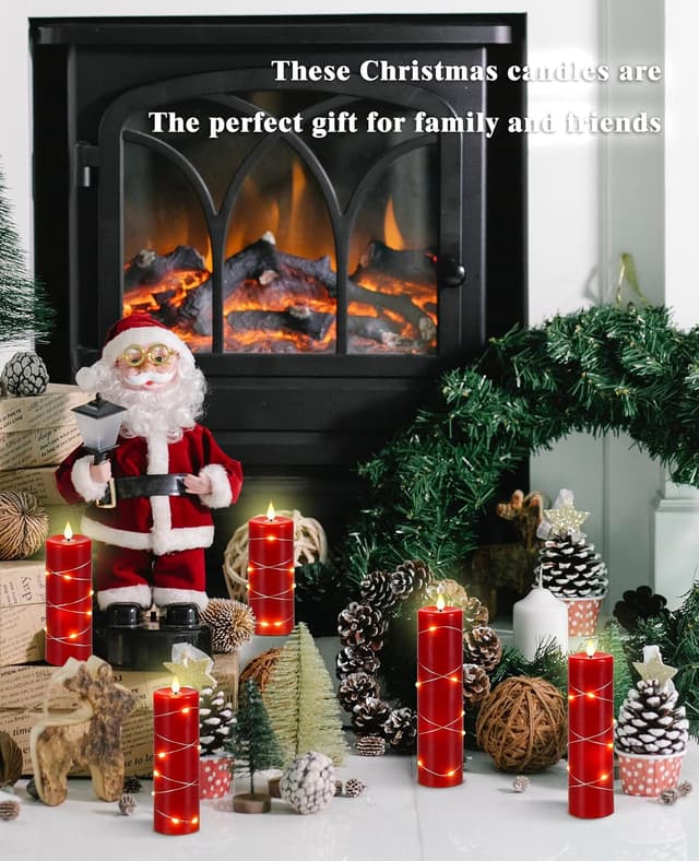 Thumbnail 1 de Vela LED con cadena estelar y control remoto 🌟 (5 unidades)