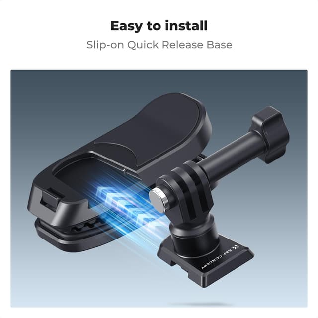 Detalle 2 de K&F CONCEPT Magnetic Backpack Clip Mount – 180° swivel quick-release holder for action cameras