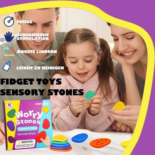 Detalle 2 de Sensory Stones Fidget Toys 6 Stück für Stress