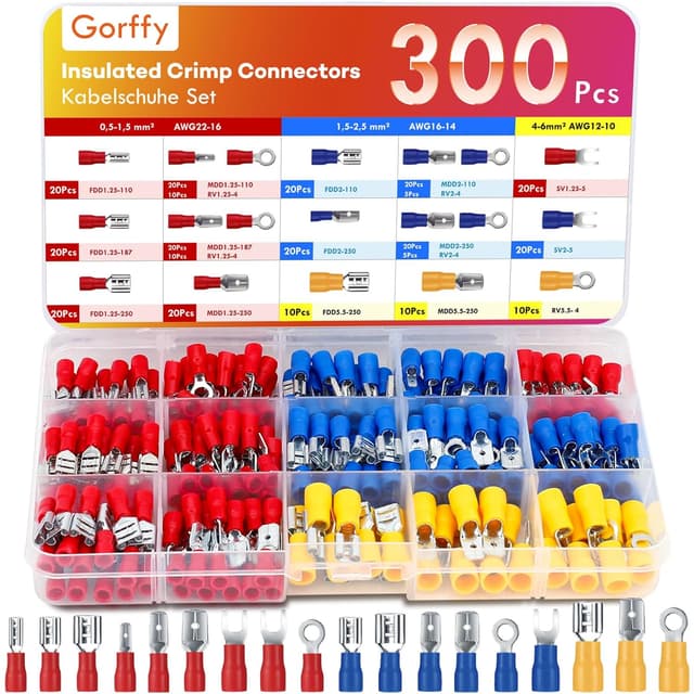 Detalle de Gorffy crimp connectors kit 300 pcs 6.0mm²