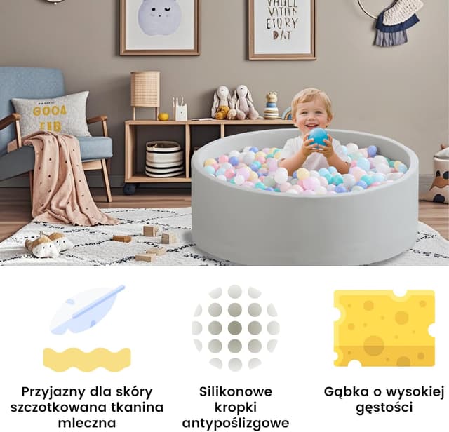Detalle 2 de Zedachica Bällebad 90 x 30 cm Schaumstoff