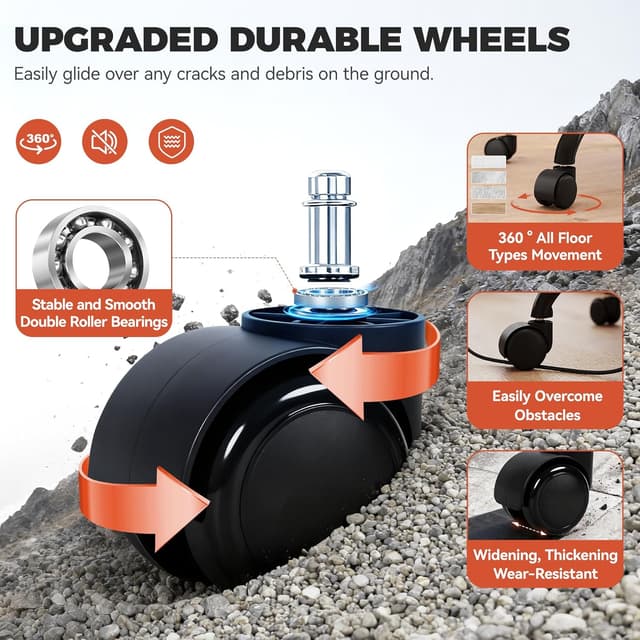 Detalle 2 de Shop Stool with Wheels 17.3–23.5"