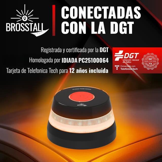 Detalle 2 de Brosstall Baliza V16 Homologada DGT con geolocalización 2038