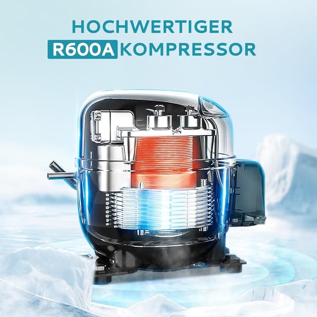 Detalle de EUHOMY Getränkekühlschrank mit Glastür, 36 l für bis zu 55 Dosen, 43 dB, schwarz