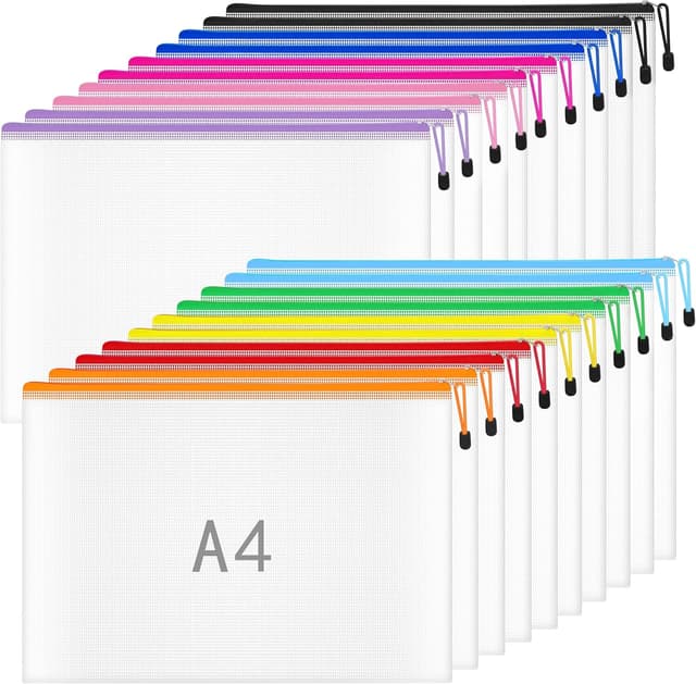 Detalle de Plastic Wallets A4 zip document wallet 20pcs