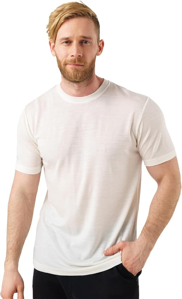 Detalle de 100% Merino T-Shirt Herren Kurzarm – Lightweight Sportshirt aus Merinowolle (165 g/m²)