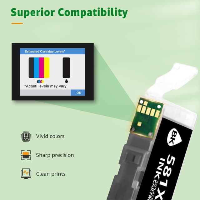 Detalle de GREENSKY PGI-580XXL & CLI-581XXL compatible ink cartridges (10-pack) for Canon PIXMA