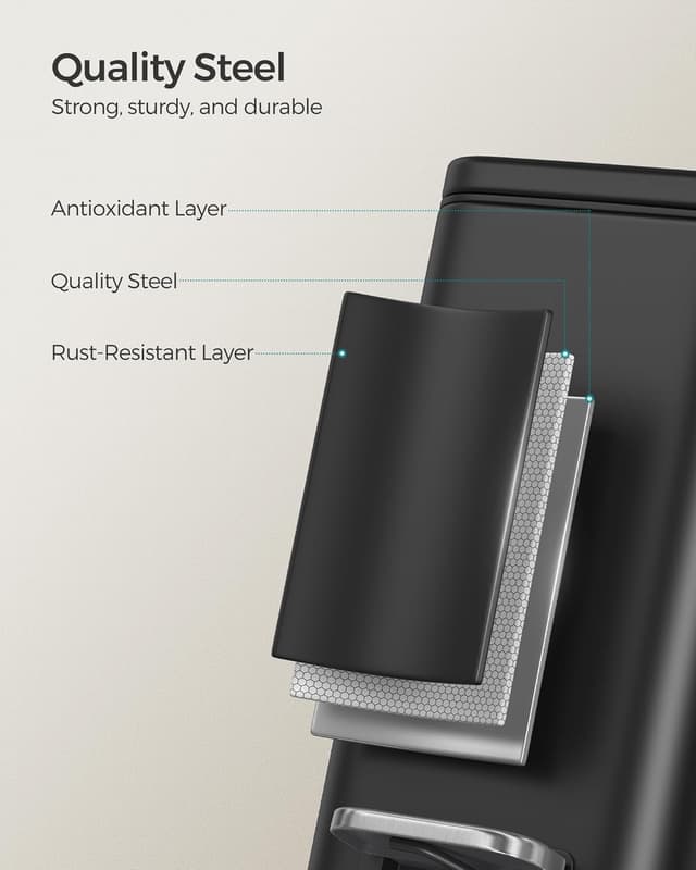 Detalle 2 de Narrow pedal toilet bin 5 L LTB560B05