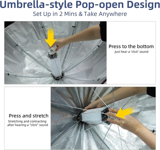 Detalle 2 de 37" Professional Octagonal Softbox Lighting Kit with 110W Dimmable LED, Remote Stand & Grid