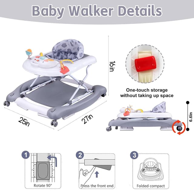 Thumbnail 4 de Foldable 5-in-1 Baby Walker with Trampoline Mat 👶