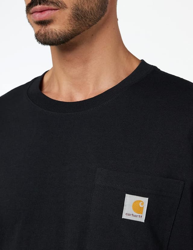 Detalle de Carhartt K87 Camiseta Work Utility de manga corta Relaxed Fit (negra) para hombre