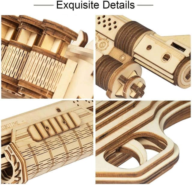 Detalle de ROBOTIME Robotime Toys TERMINATOR M870 – kit puzzle 3D in legno con 172 pezzi e pistola a meccanismo