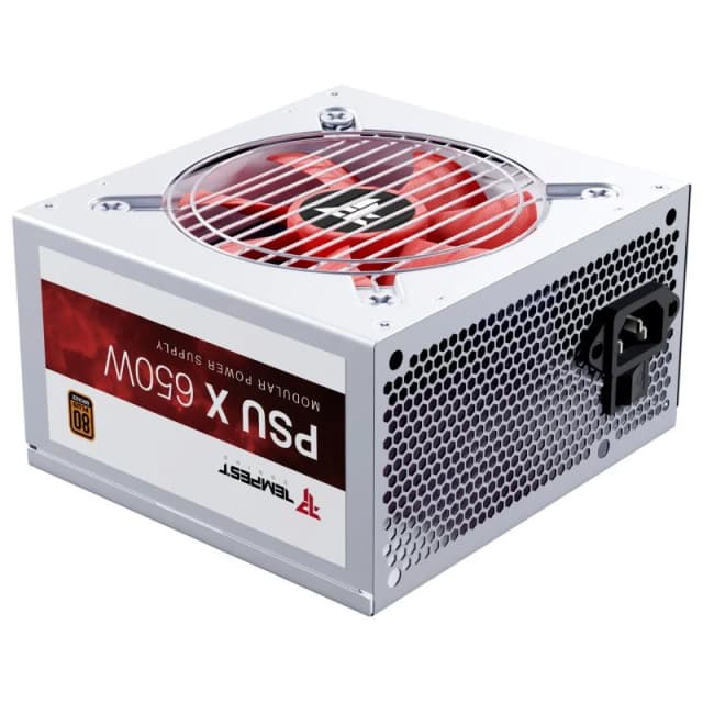 Detalle de Tempest PSU X 650W Fuente de alimentación modular blanca