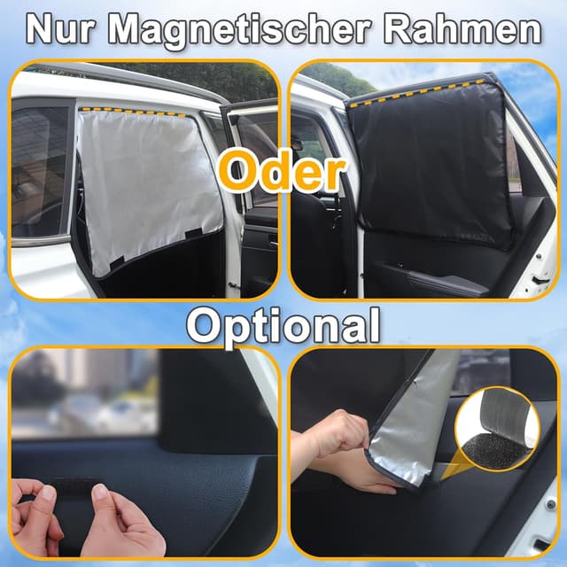 Detalle de Lechin Sonnenschutz Auto Baby Vorhang magnetisch für Seitenscheibe & Heckscheibe (2 Stück) 80×50 cm
