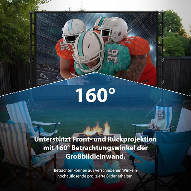 Detalle 2 de LEORFI Beamer Leinwand mit Stativ 180 Zoll (16:9) – tragbar für Outdoor & Heimkino