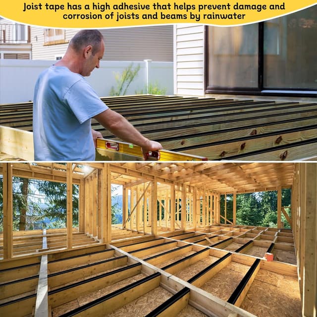 Detalle 1 de Hanotic Decking Tape 50mm x 15.2m (2 rolls) butyl joist sealing tape