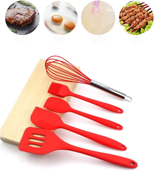 Thumbnail 1 de BINHAI Spatole e utensili da cucina in silicone – set rosso 🍽