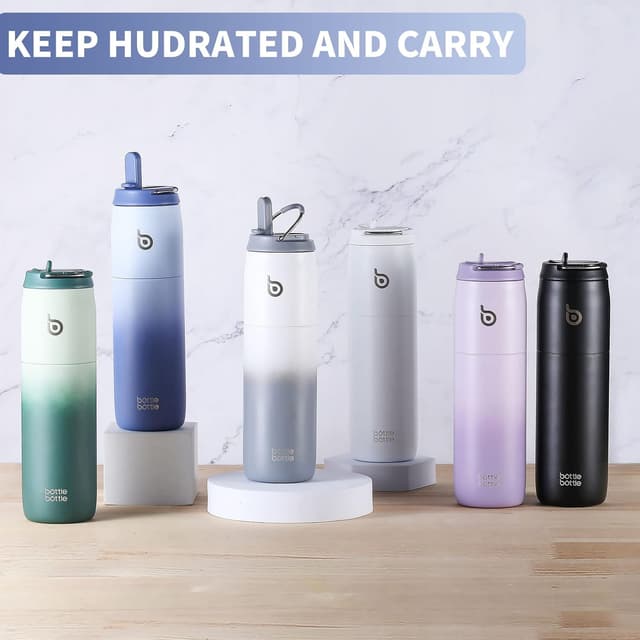 Thumbnail 6 de Bottle Bottle Insulated Water Bottle 950ml (32oz) with Straw and Handle — White