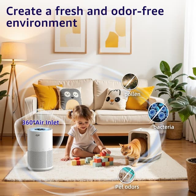 Detalle de Bedroom H13 HEPA Air Purifier (H13 HEPA, 3-stage filtration, 12db sleep mode, 3 speeds)